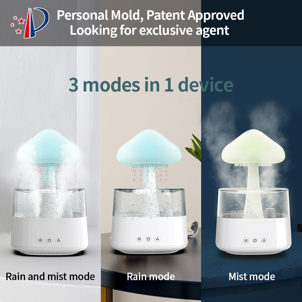 Cloud Rain Humidifier Essential Oil Night Light Aromatherapy Diffuser for Home Room Office - NHP - Lapland Glow