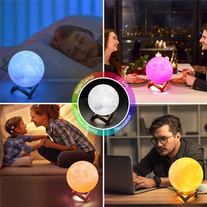 LED Night Lights Moon Lamp 3D Print Moonlight Timeable Dimmable Rechargeable Bedside Table Desk Lamp Children's Leds Night Light - NHP - Lapland Glow