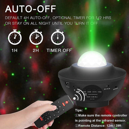 USB LED Star Night Light Music Starry Water Wave LED Projector Light Bluetooth Projector Sound-Activated Projector Light Decor - NHP - Lapland Glow